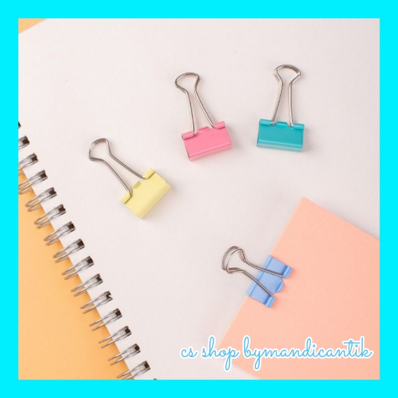 

Clip binder warna soft pastel penjepit kertas alat tulis kantor murah