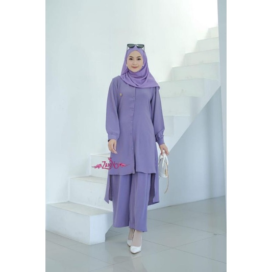 Zahin Ori//Triana Set Ori by Zahin//Set Tunik Kulot Crinkle