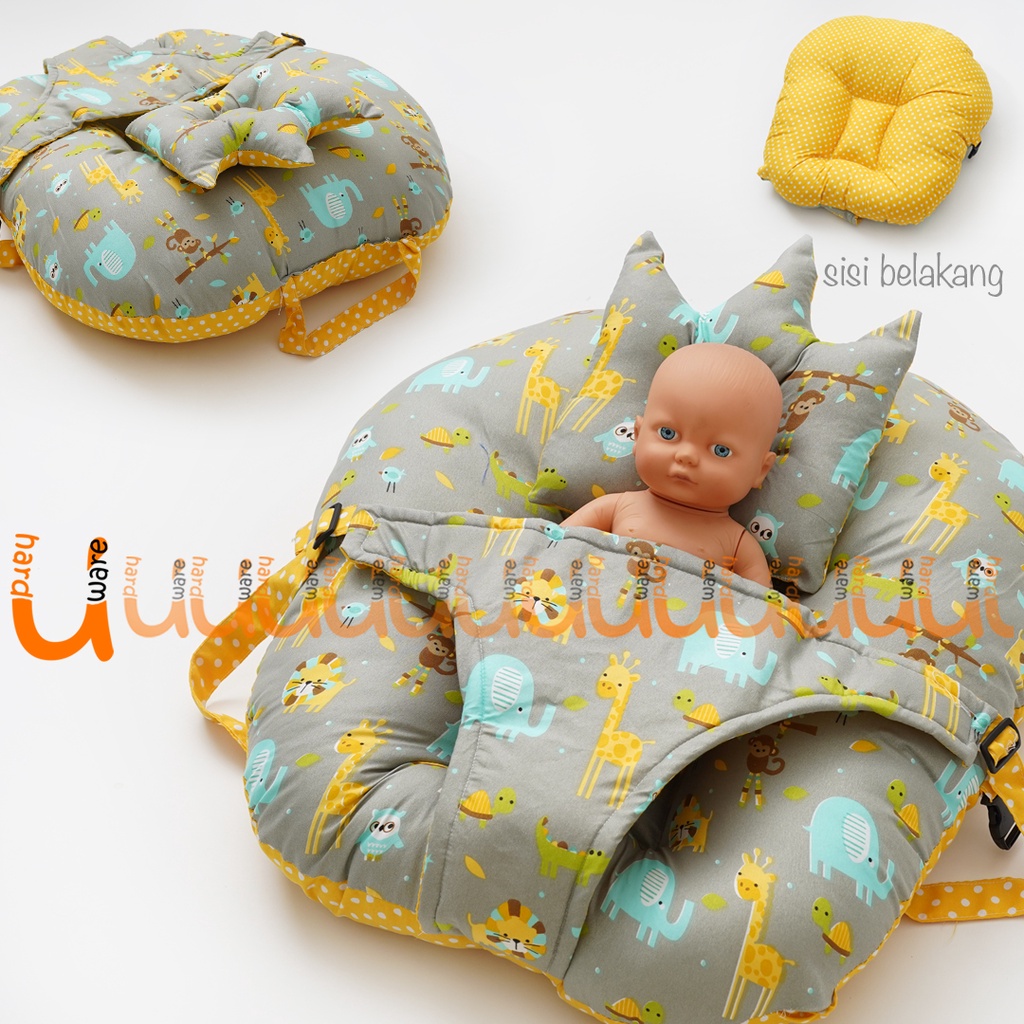 FREE BANTAL PEYANG!! SOFA KASUR BAYI DENGAN SABUK NEWBORN BABY LOUNGER