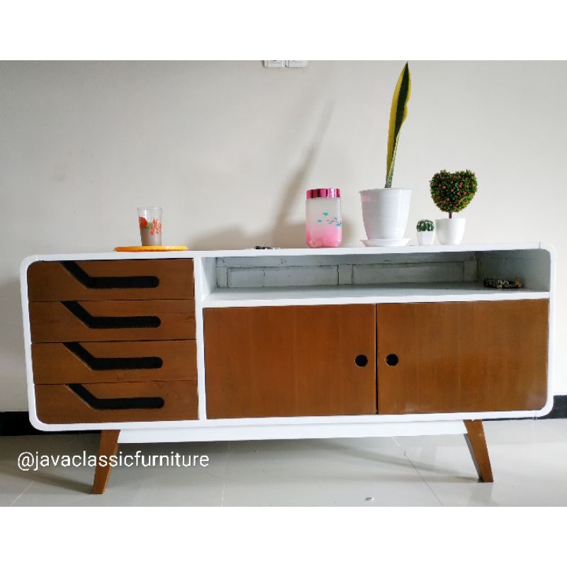 BUFET TV RETRO / MEJA TV MINIMALIS KAYU JATI MEUBEL JEPARA FURNITURE-2