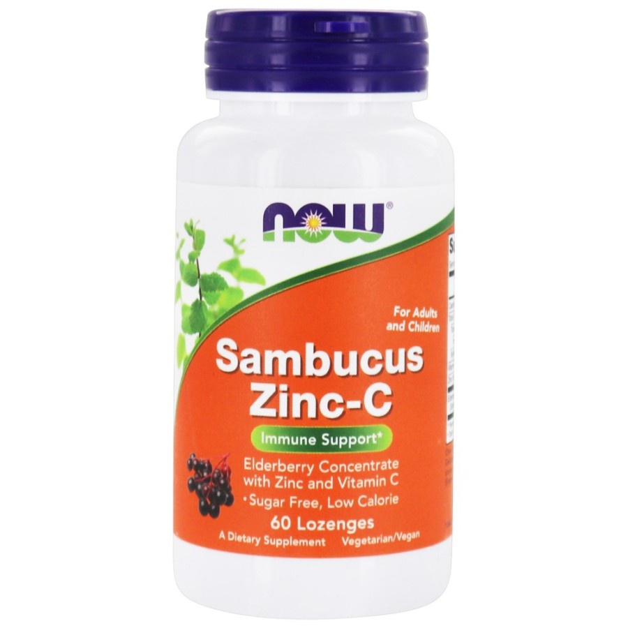 NOW SAMBUCUS ZINC C 60 LOZENGES