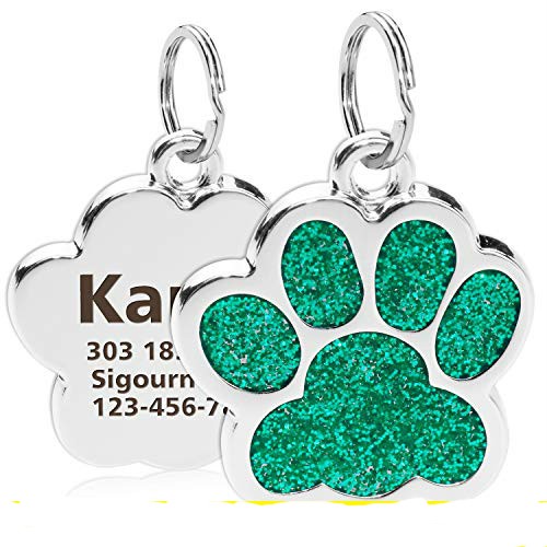 Liontin Tag Nama Bentuk Cakar Glitter Untuk Aksesoris Kalung Anjing Kucing Peliharaan