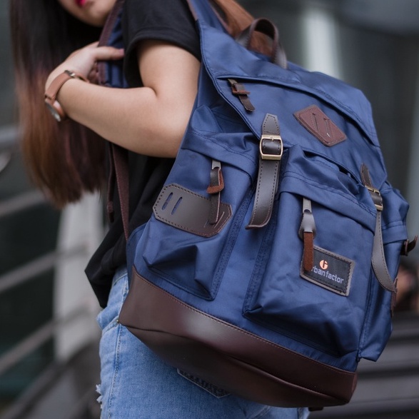 BRAIN STROM NAVY |ManNeedMe x URBAN| Tas Ransel Punggung Pria Wanita Backpack Kuliah / Kerja ORI