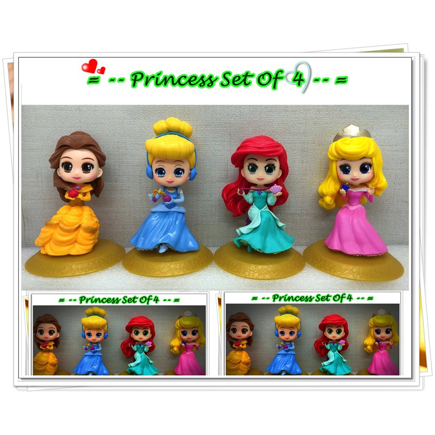 Figure Set Of 4 Princess - Belle Cinderella Aurora