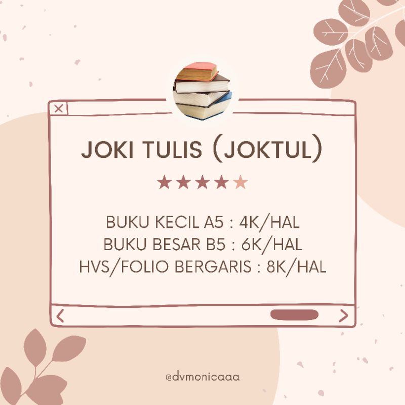 

Joki Tulis (JOKTUL) | Jasa Tulis