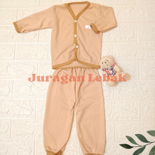 6 pcs Baju Lengan Panjang dan Celana Panjang, Setelan Baju Bayi Baru Lahir Seri Coklat - Juragan Lebak