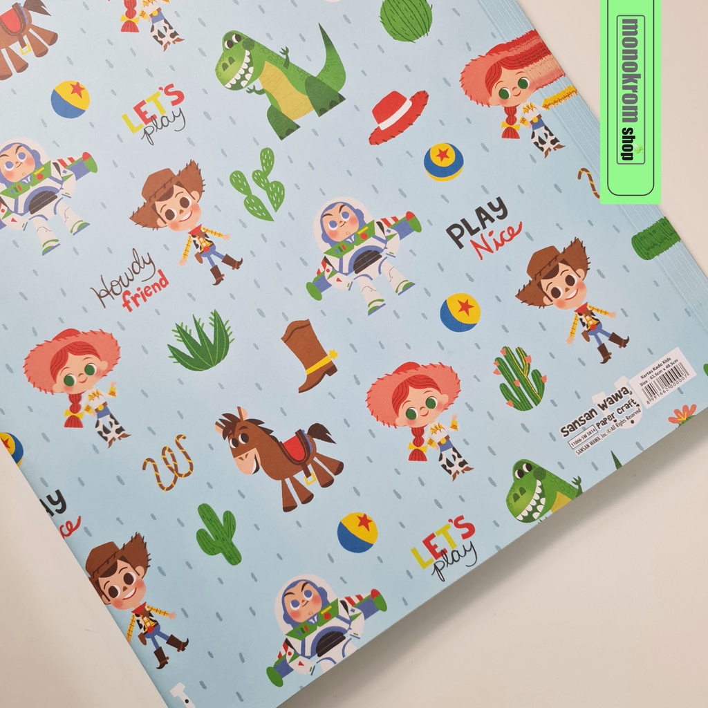 Kertas Kado Sansan Wawa Motif Toy Story Biru Muda - Wrapping Paper