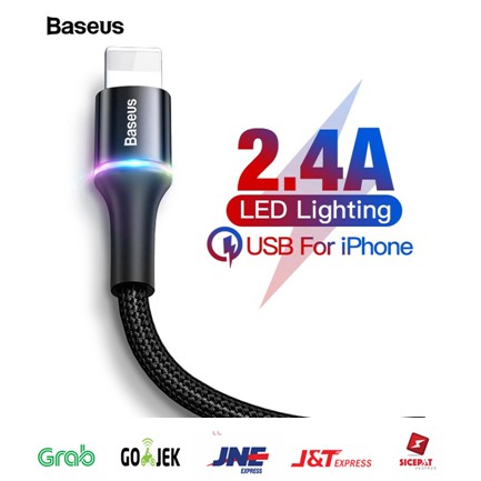 Kabel Data LED Baseus Halo Fast Charging Lightning/Iphone 1M