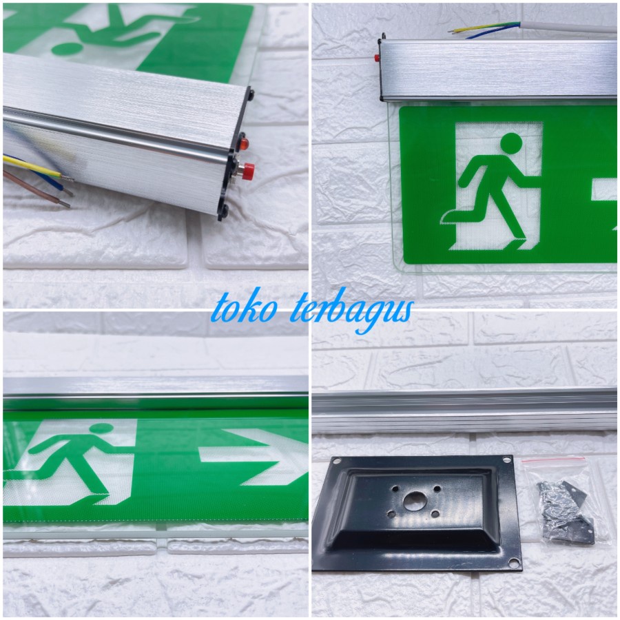 Lampu EXIT LED / Lampu petunjuk darurat Emergency EXIT Lamp 2 sisi