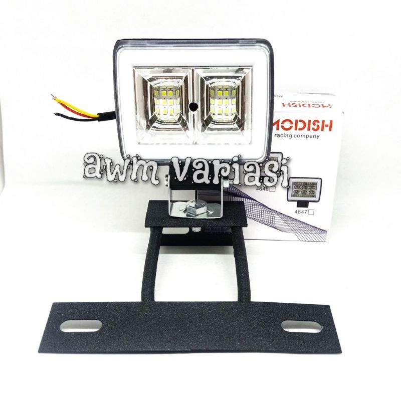 PAKET]Lampu Tembak Sorot CWl 18 Led Ring Blue Waterproof + breket RX King Vixion Byson GL Tiger DLL