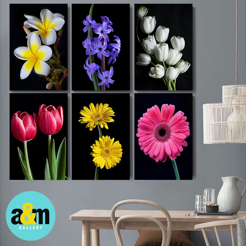 Hiasan Dinding Bunga Pajangan Dinding Ruangan Tamu Gambar Bunga Living Room Walldecor Flower - A&amp;M