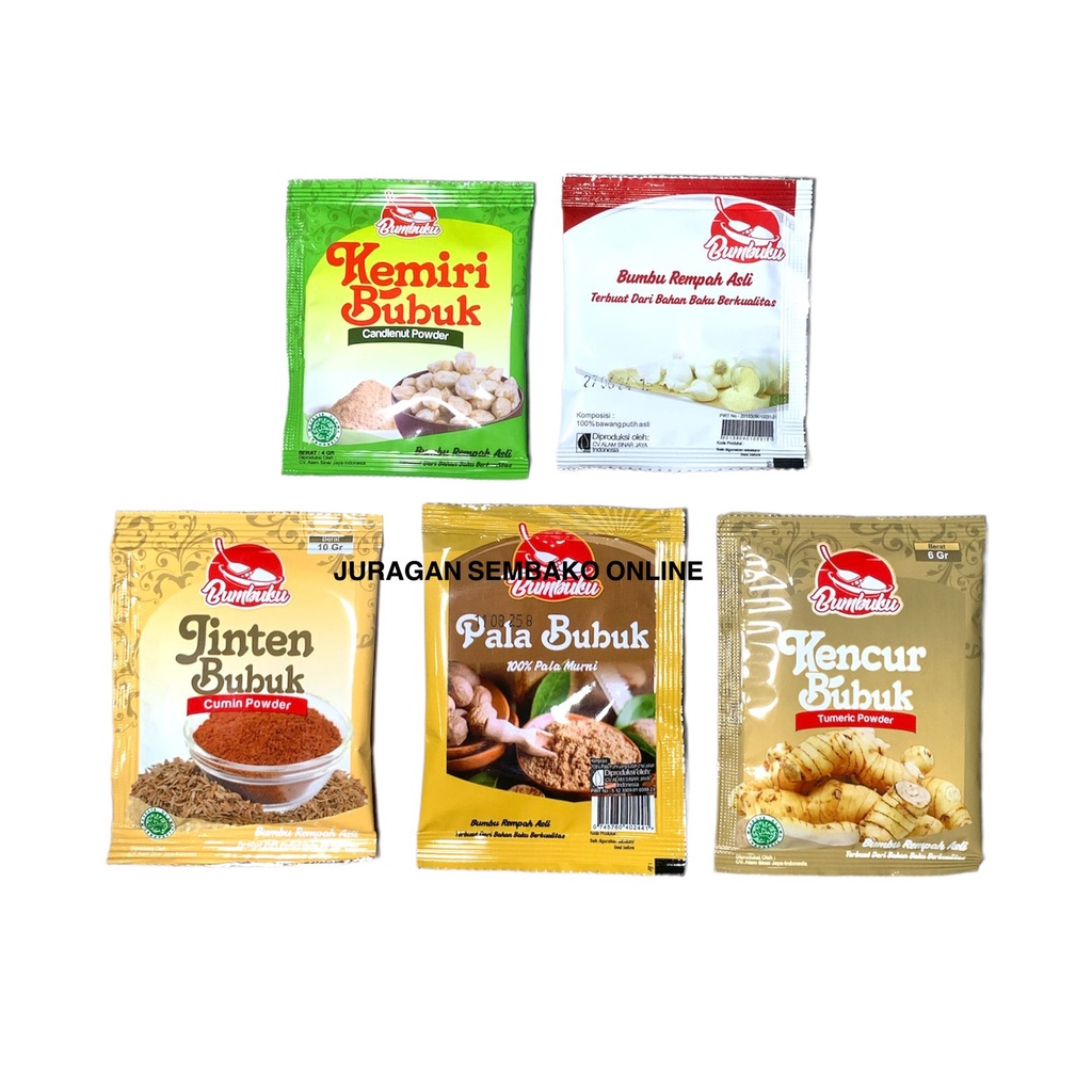 ( JSO) BUMBUKU Bumbu Bubuk Bawang Putih Kemiri Jinten Pala All Varian