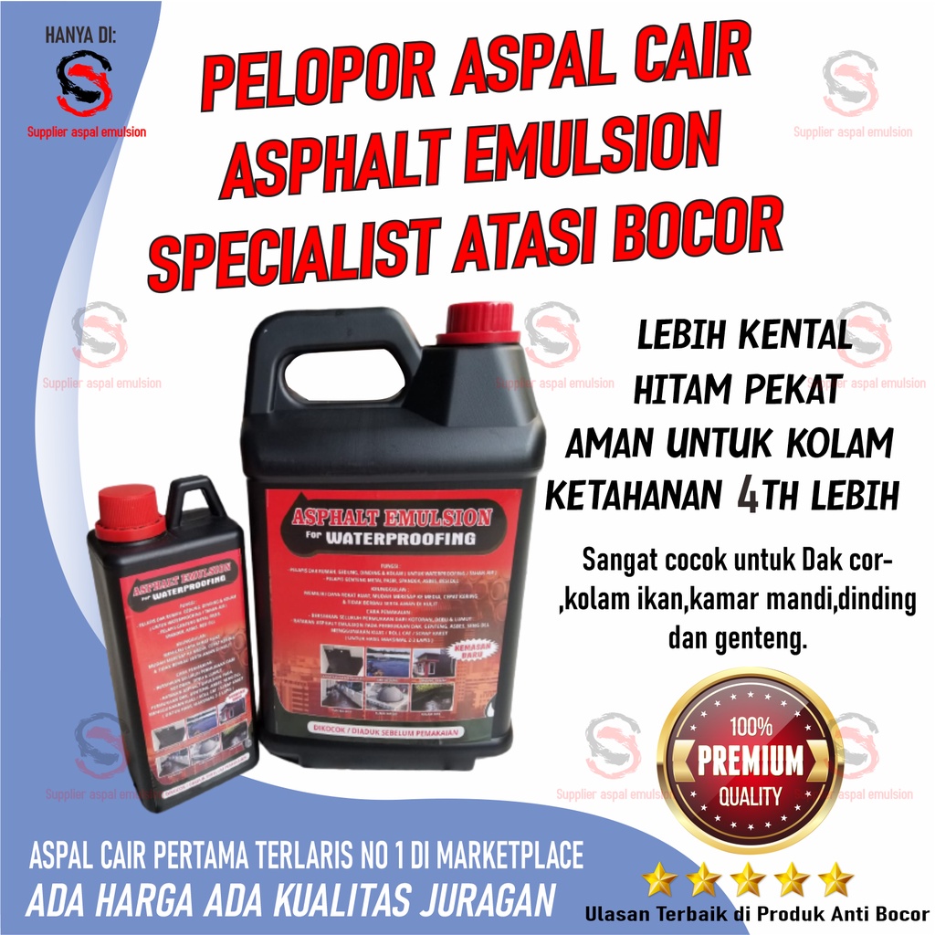 ASPAL CAIR EMULSION/ WATERPROOFING /TAHAN AIR 5KG