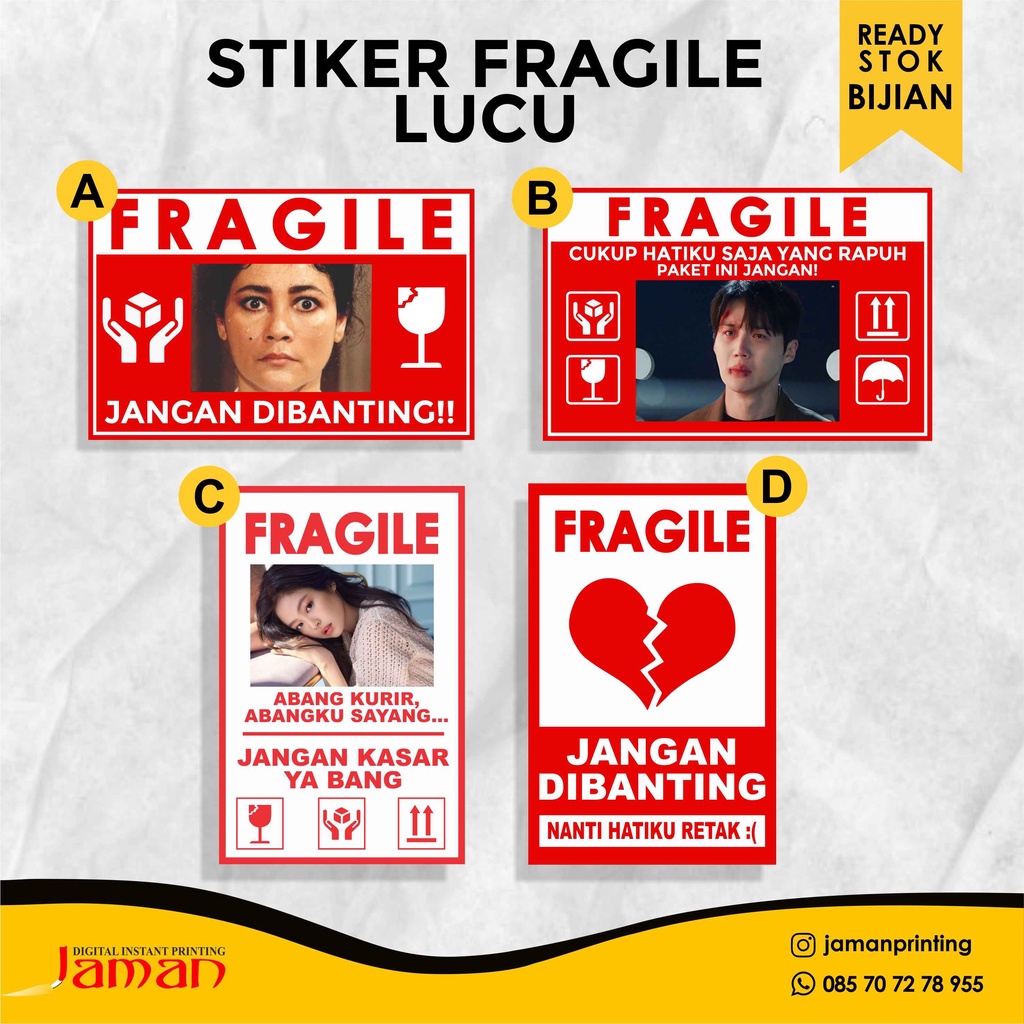 

Stiker Fragile Lucu Bijian