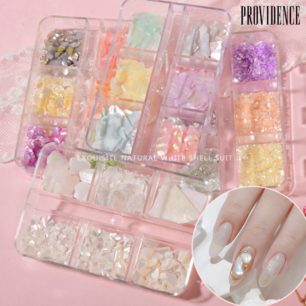 Providence 1 Kotak Batu Kerang Warna-Warni Untuk Dekorasi Manicure / Case Handphone