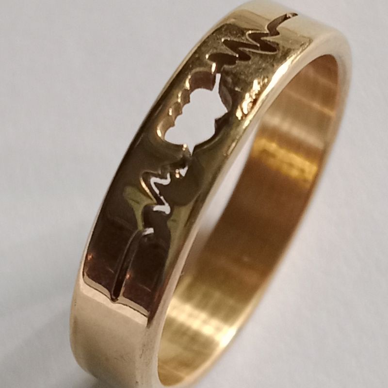 COD RING COUPLE TITANIUM MOTIF UKIR GOLD