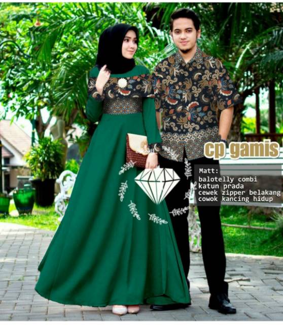 CP MARSELLA BATIK PAKAIAN PASANGAN COUPLE KEMEJA DAN GAMIS MAXY KR ADA VIDEO REAL PICT