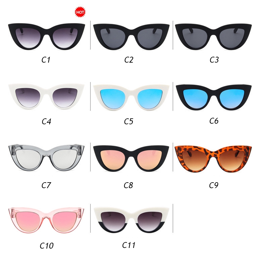 (YUZHU) Ready Stock Kacamata Sunglasses Wanita Kepribadian Kacamata Hitam  Mata Kucing