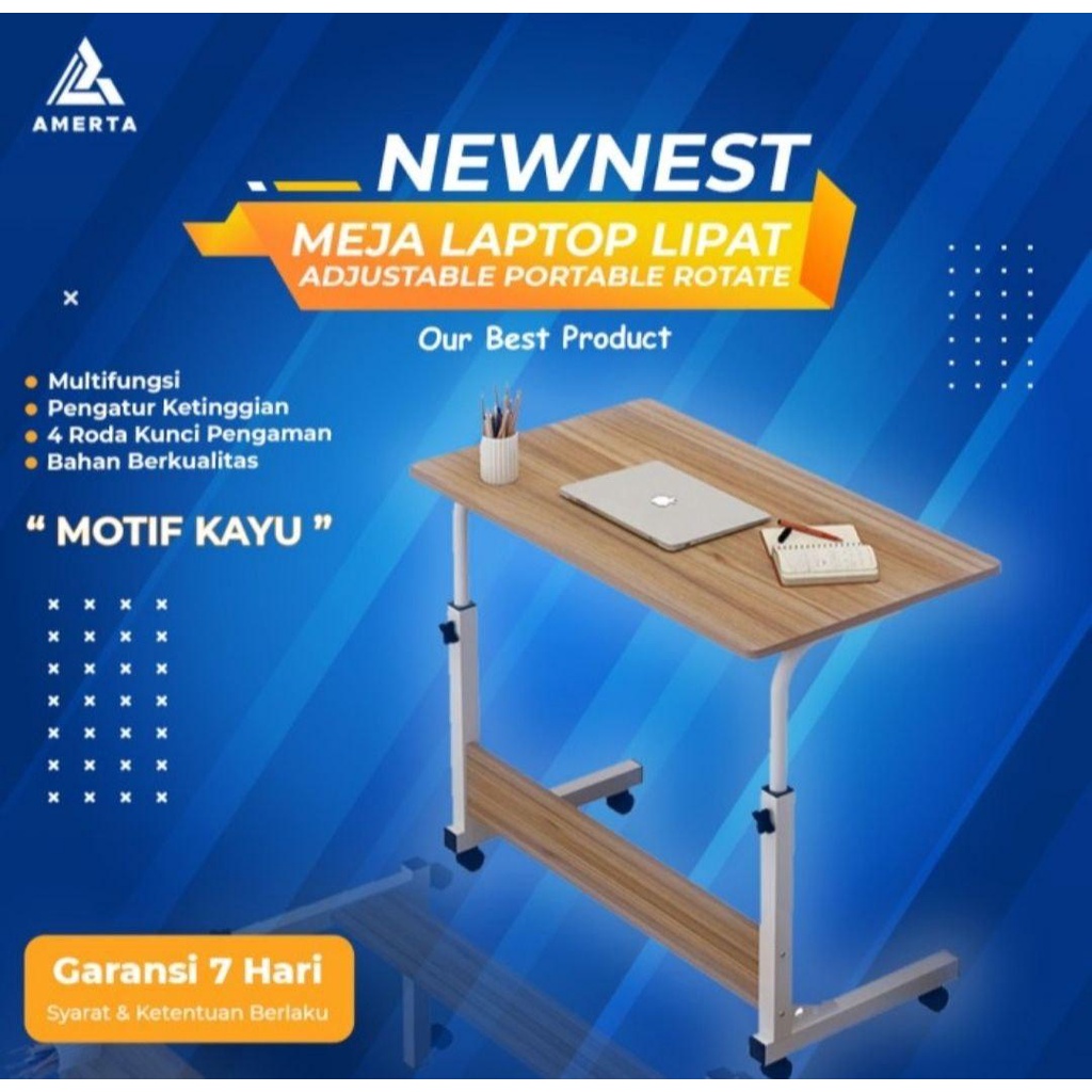 Meja Laptop NEWNEST  Lipat Adjustable Portable Rotate Laptop Desk