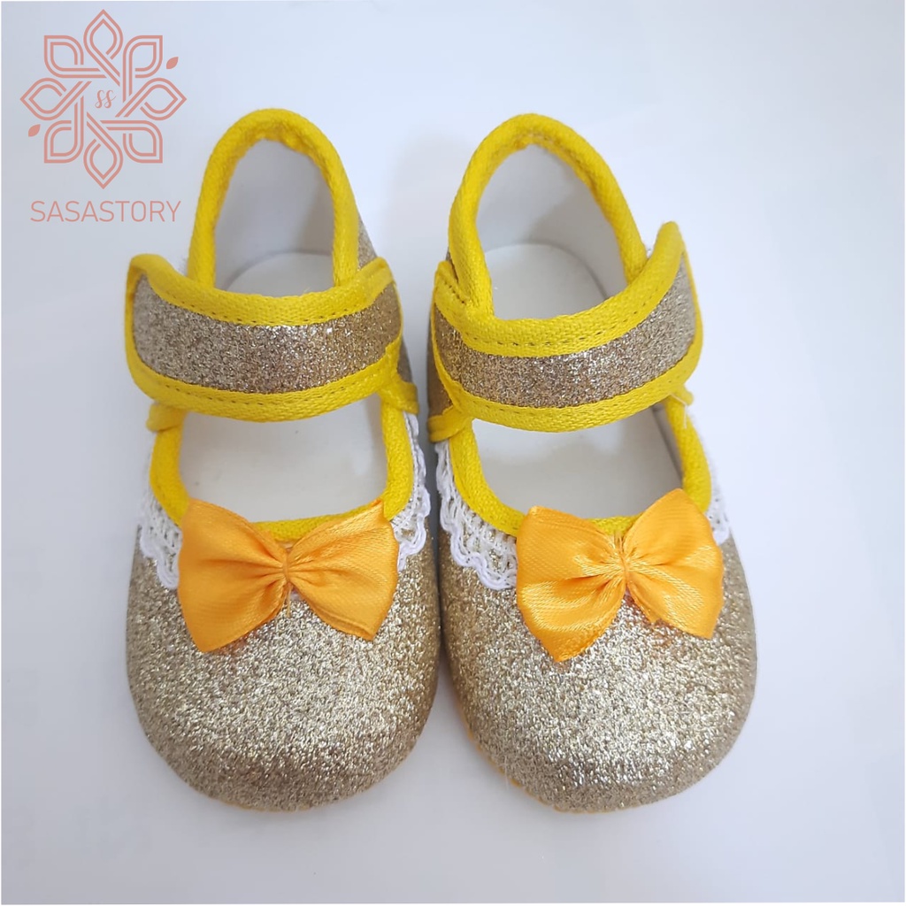 SEPATU BABY BAYI PREWALKER PESTA ANAK PEREMPUAN GLITTER AP05