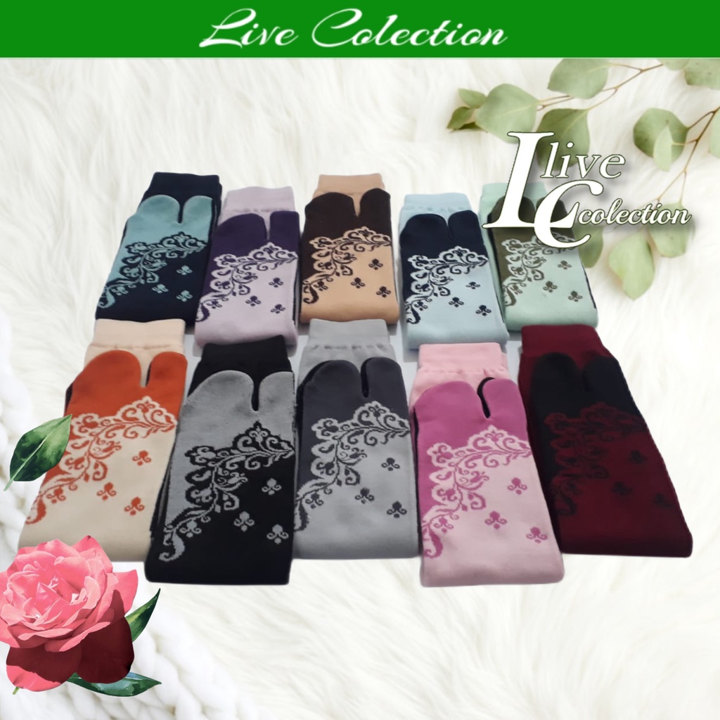 kaos kaki jempol motif wanita muslimah /bunga akar