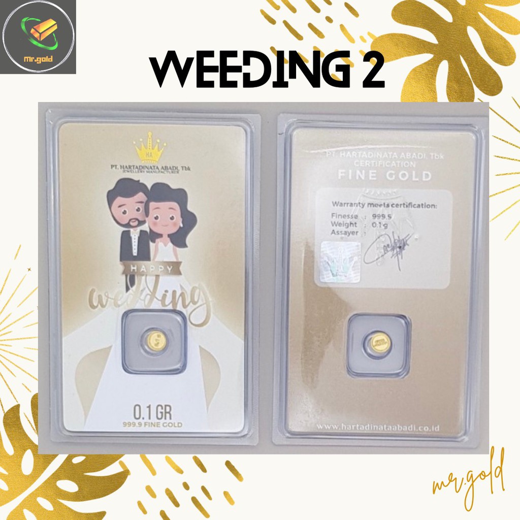 EMAS LOGAM MULIA MINI HARTADINATA ABADI 0.1 GRAM EDISI WEDDING 2 GIFT SERIES / ACC LM HT / LM HRTA