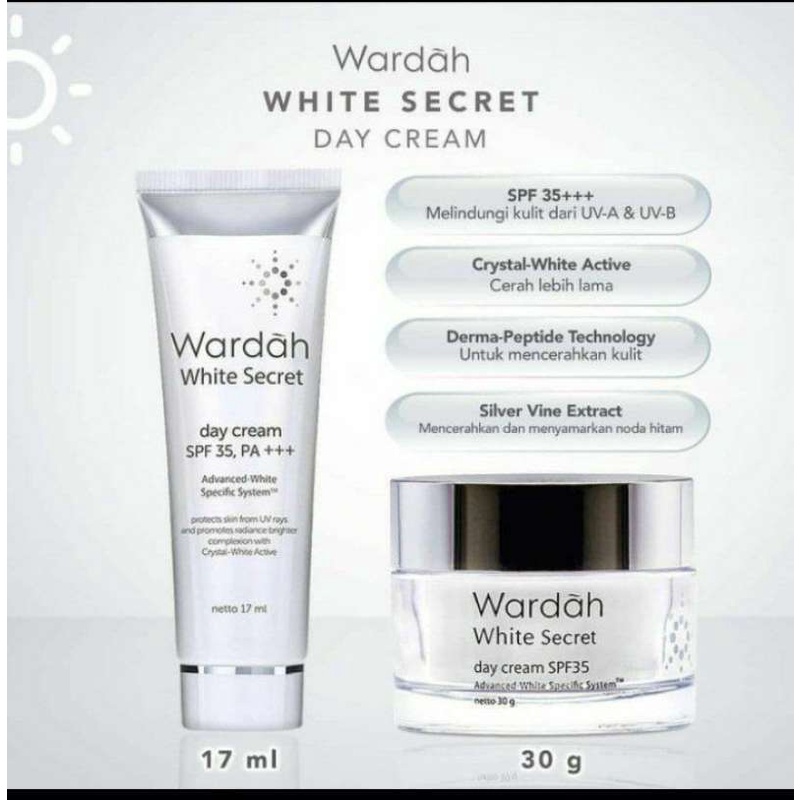 WARDAH White Crystal Secret Series - Hydrating Whitening Day Night Cream Toner Essence Serum