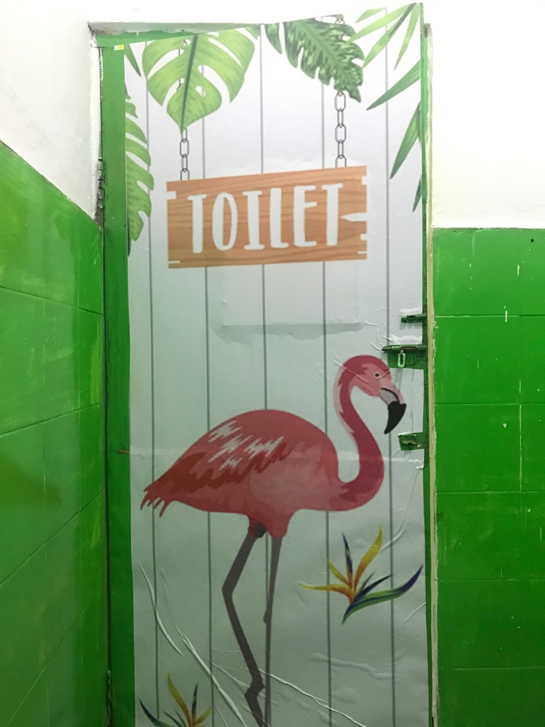 Stiker Pintu Kamar Mandi Motif Flamingo Terbaru Termurah