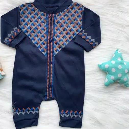 ♠ Baju Muslim bayi anak laki laki koko jumper romper panjang sablon set peci koko miru aqiqah new bo
