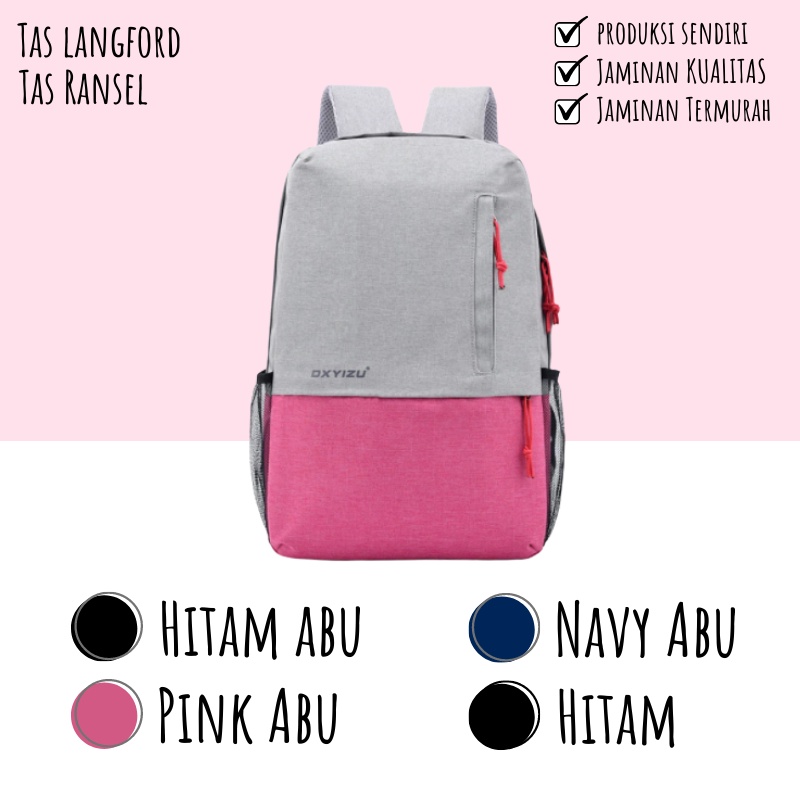 Tas Ransel Backpack Punggung Bahu Sekolah Kerja Kuliah Laptop Model Import Terbaru Multifungsi Stylish Fashion Anti Air Simple Casual Pria Cowok
