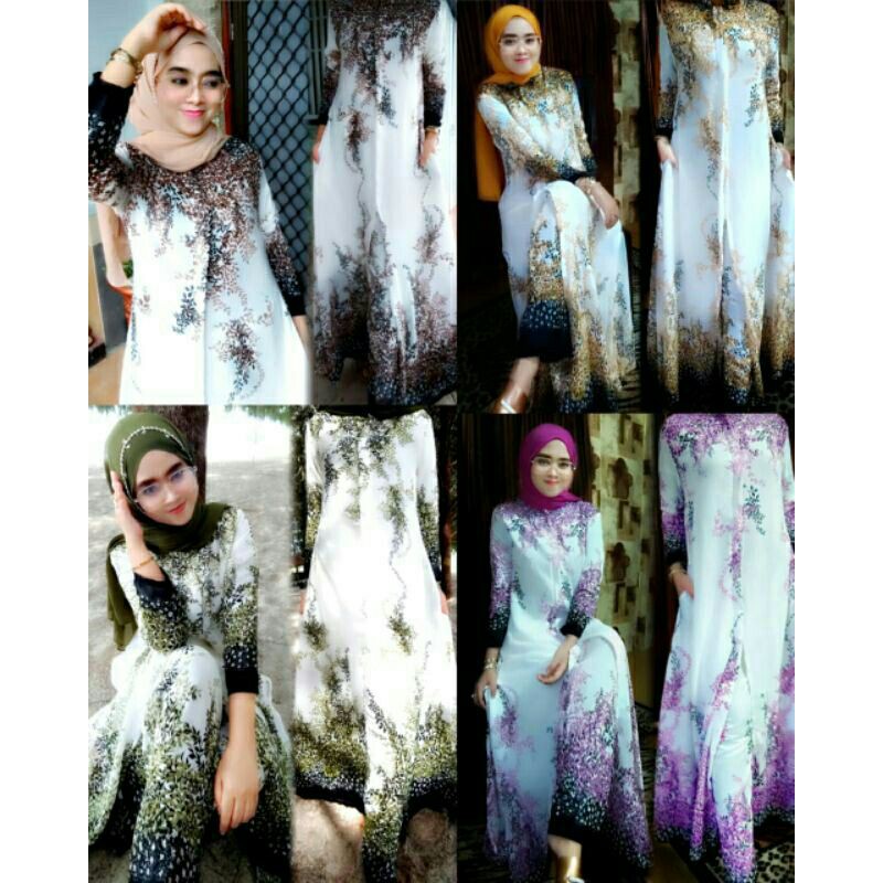 Ready Setelan Gamis+Celana+Full Furing