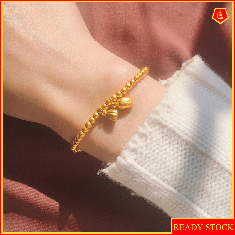 [Ready Stock]Fashion Unique Gold-Plated Lotus Seedpod Ball Bracelet