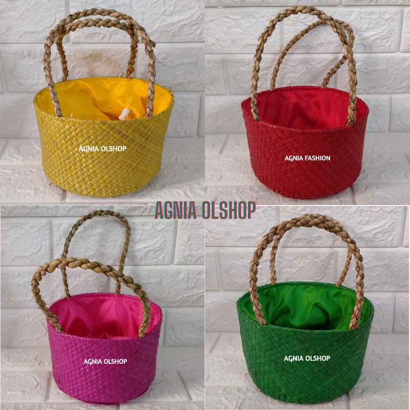 Jual Keranjang Hampers Anyaman Pandan Warna Isi 1 Toples Tas Parcel