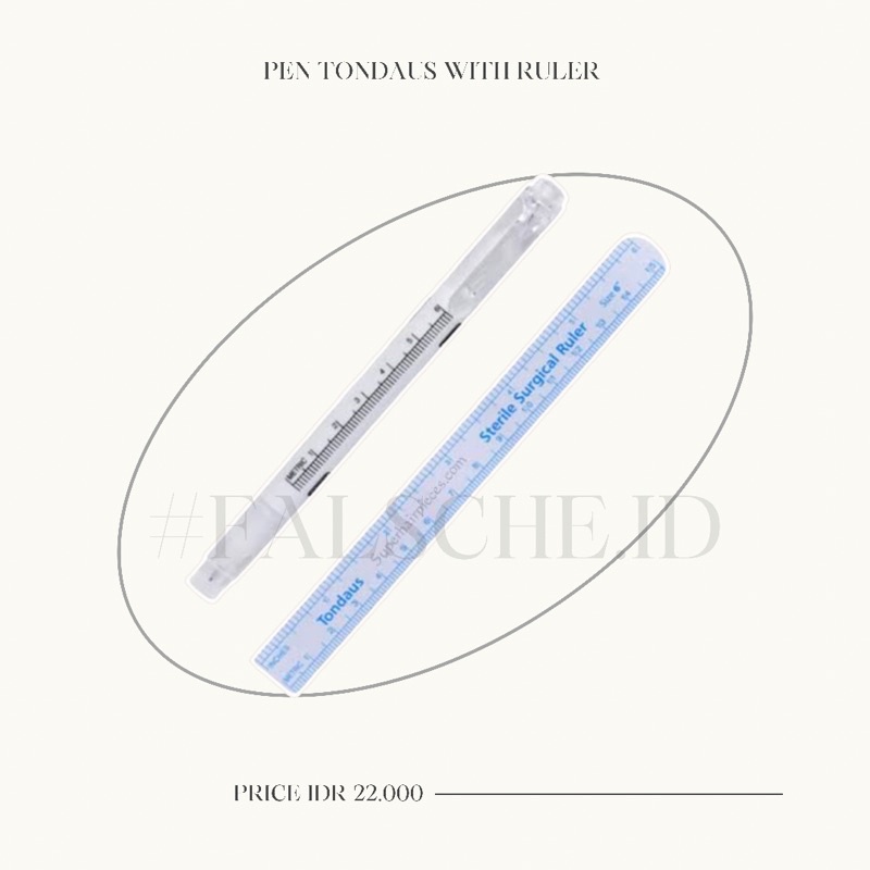 

EYEBROW PEN MARKER TONDAUS SURGICAL SKIN MARKER WITH RULER TATTOO PIERCING SKIN MARKER WATERPROOF