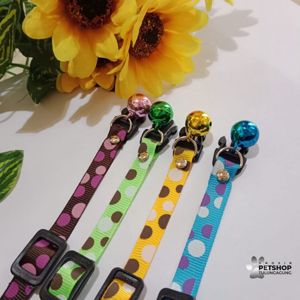 Kalung Kucing 1 Lonceng Motif Polkadot 14ml