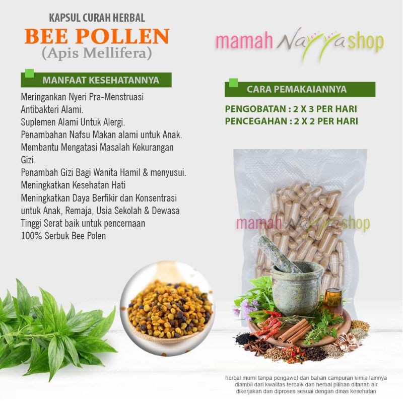 

Kapsul Curah Herbal BEEPOLEN BEE POLEN superfood 100mg