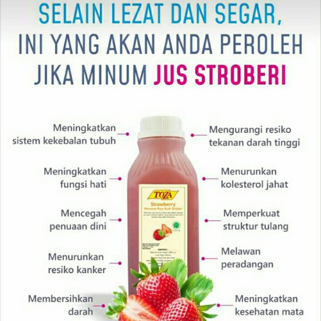 

Jus Stroberi / Strawberry juice 5 liter Kota Padang