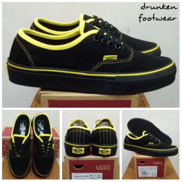 SEPATU VANS AUTHENTIC PRO PADIN MUSA BLACK CITRUS - ORIGINAL IMPORT - HITAM PREMIUM HIJAU STABILO