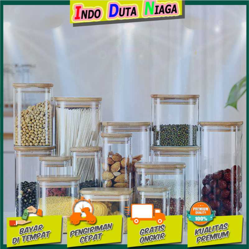 IDN TOOLS - HOCHAN Toples Kaca Penyimpanan Makanan Glass Storage Jar - HC1019