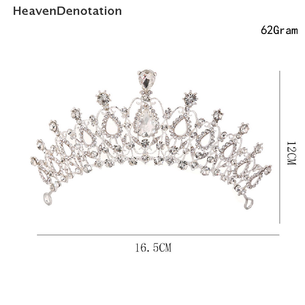 (Heavendenotation) Mahkota / Tiara Motif Bunga Aksen Kristal + Mutiara + Berlian Imitasi Untuk Wanita / Pernikahan