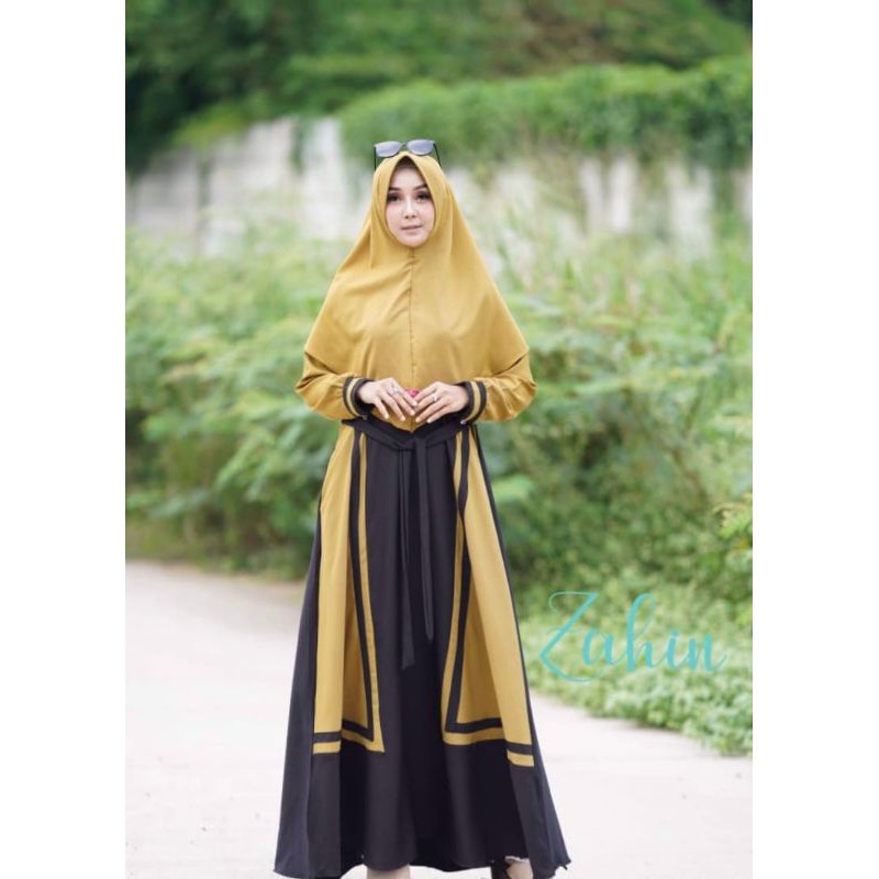 Set Dina Ori zahin LD 105/Gamis set Itycraepe Dina ori zahin (LABEL ZAHIN)