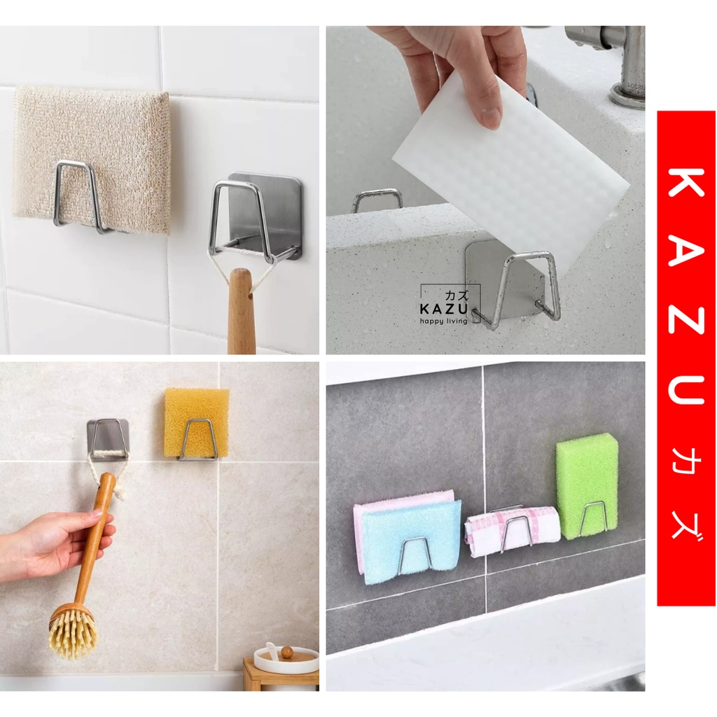 KAZU KHL213 Tempat Spons Cuci Piring STAINLESS STEEL Gantung Tempel Spon Sponge Drain Storage