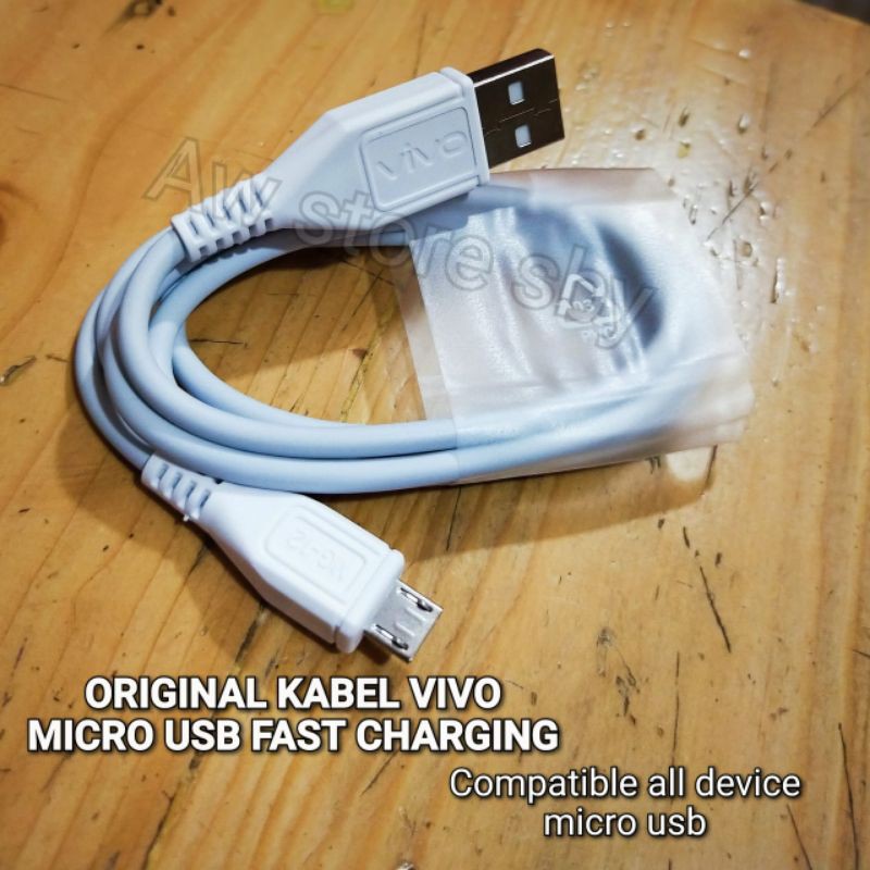 Original kabel Data Vivo Micro Usb Fast Charging Vivo Y19/ V11/ V11 pro/ V19/Y15/Y17/Y20/S1/Z1