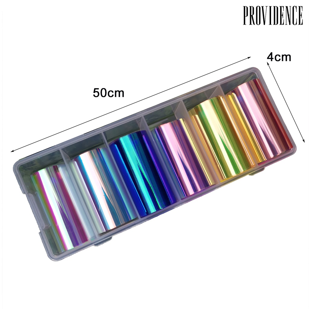 Providence 6Pcs/Set Nail Paper Aurora DIY Transparent Cellophane Paper Korean Nail Glass Foils for Female