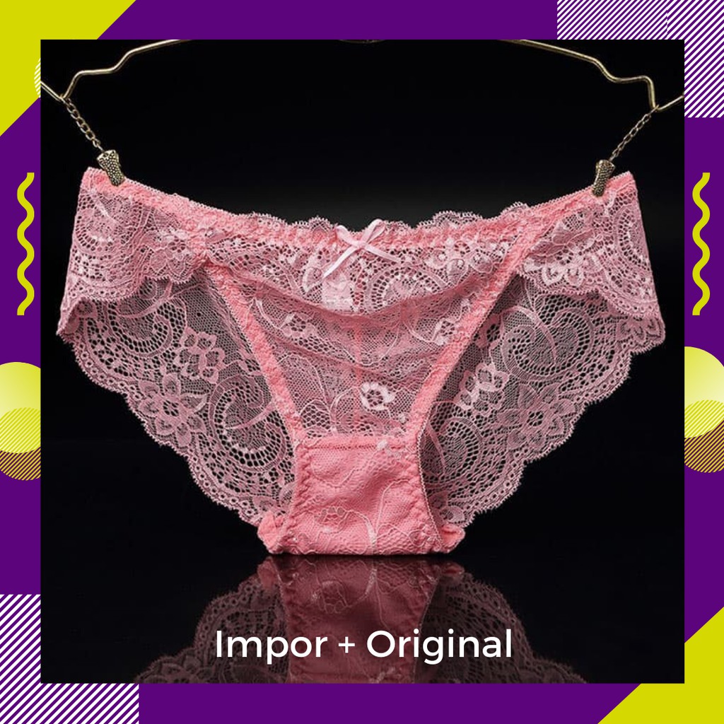 Celana Dalam Wanita Premium / G string celana dalam wanita bahan katun + renda model terbaru C071