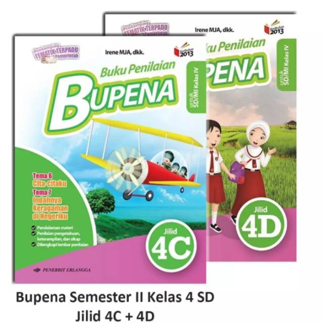 Buku penilaian BUPENA k13 Erlangga kelas 4C dan 4D semester 2