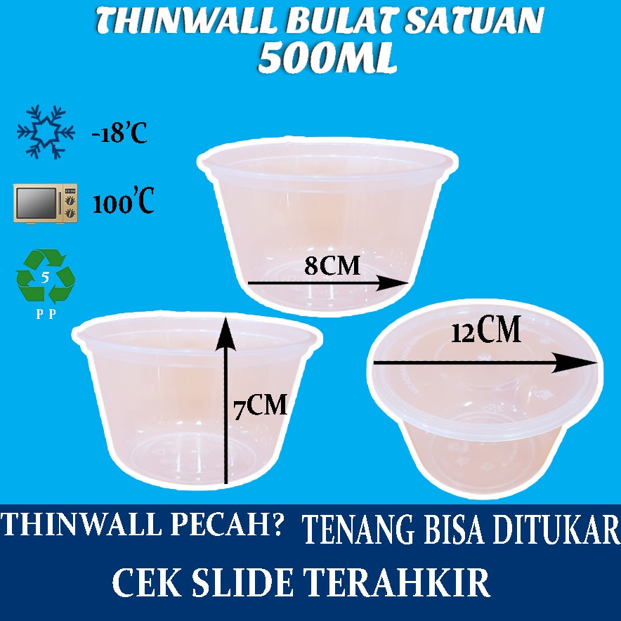 Thinwall 500ML BOWL/ Kotak  Makan Mangkok Mangkuk OTBS500