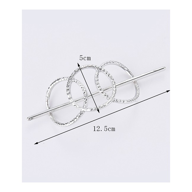 LRC Jepit Rambut Fashion Hollow Geometric Round Metal Hairpin F4261X