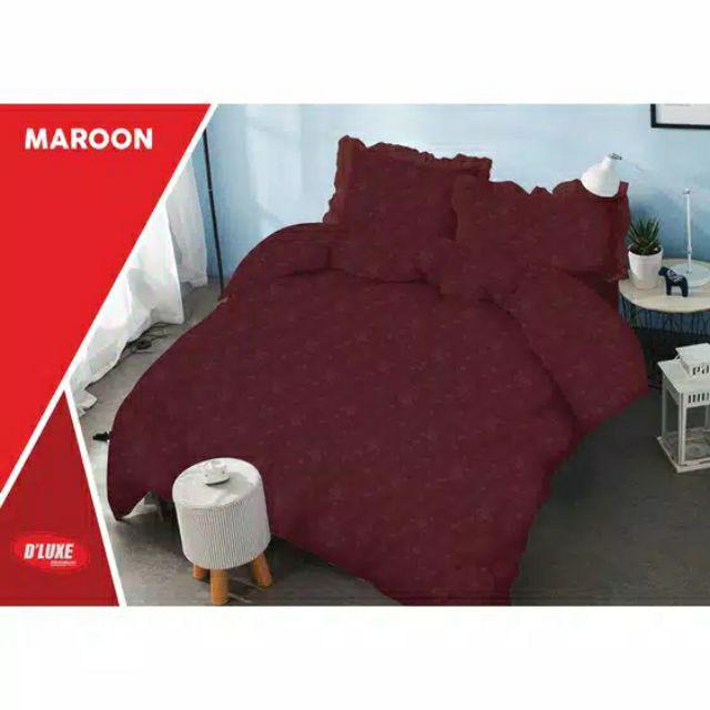 Kintakun Dluxe Polos Embosed - Sprei King  Maroon / Chili Red / Twill Brown / Khaki