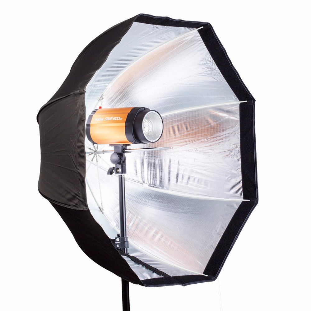 Payung Octagon Softbox Reflektor untuk Flash Speedlight 120CM - LD-TZ207 - Black/Silver